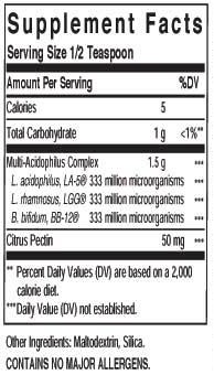 solgar multi acidophilus powder label